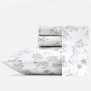 Tommy Bahama Vintage Map Cotton Gray  Sheet Set, Queen